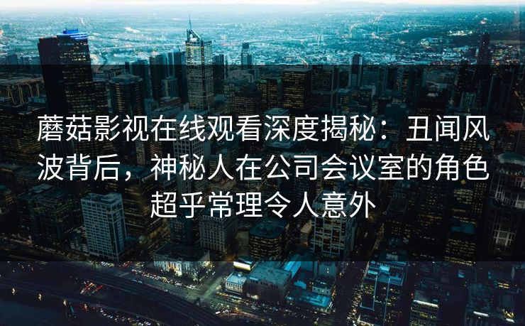 蘑菇影视在线观看深度揭秘：丑闻风波背后，神秘人在公司会议室的角色超乎常理令人意外