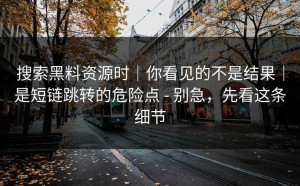 搜索黑料资源时｜你看见的不是结果｜是短链跳转的危险点 - 别急，先看这条细节
