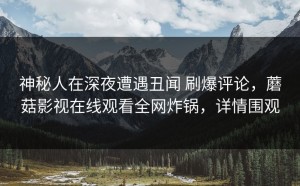 神秘人在深夜遭遇丑闻 刷爆评论，蘑菇影视在线观看全网炸锅，详情围观