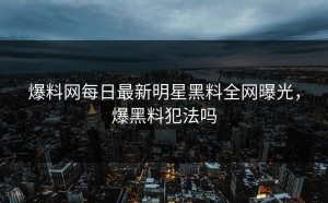爆料网每日最新明星黑料全网曝光，爆黑料犯法吗