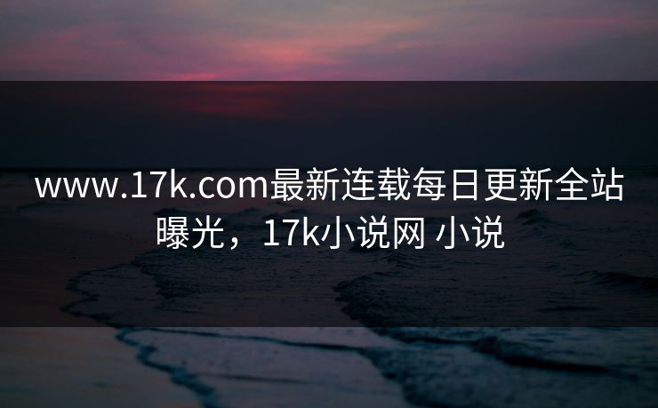 www.17k.com最新连载每日更新全站曝光，17k小说网 小说