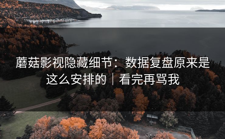 蘑菇影视隐藏细节：数据复盘原来是这么安排的｜看完再骂我